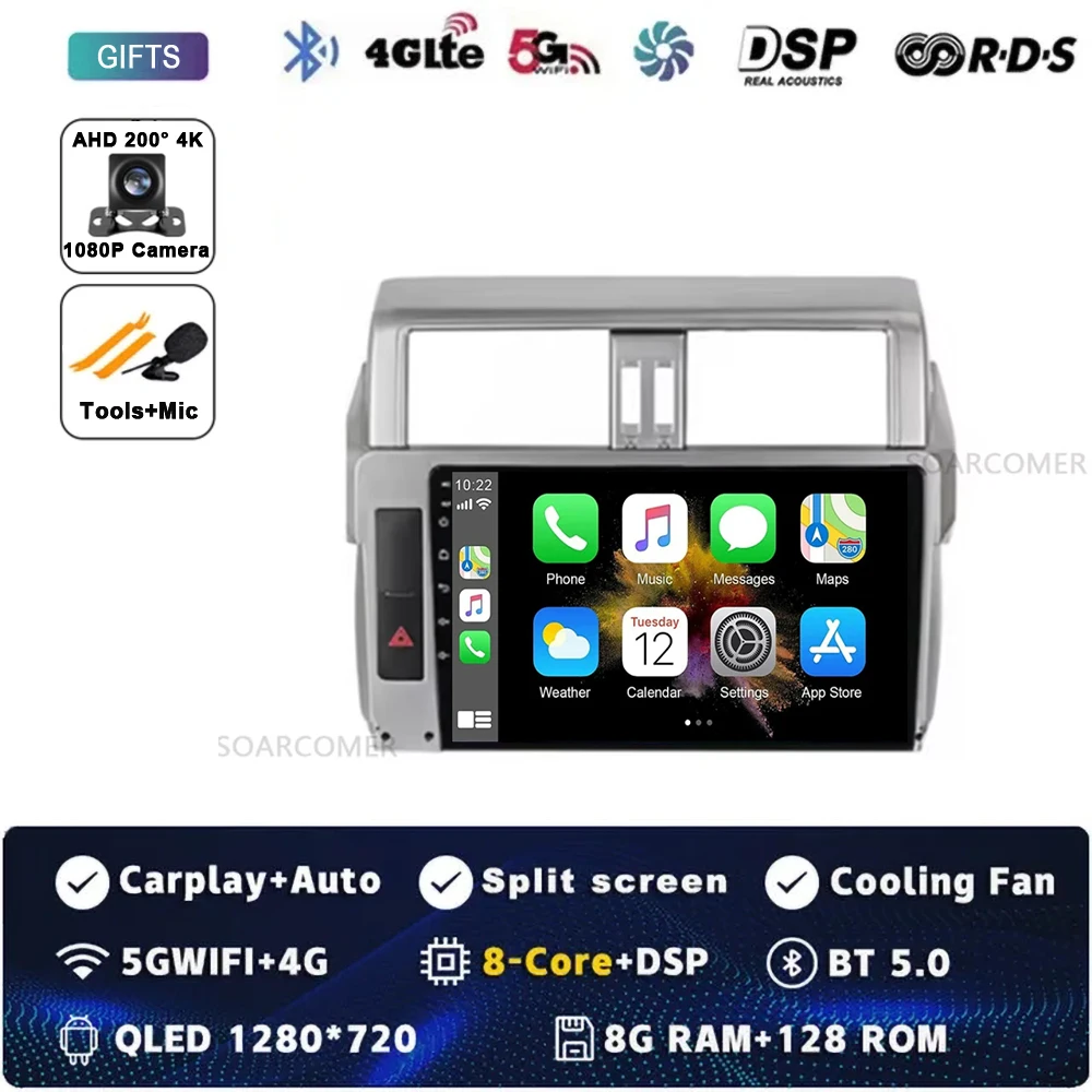 

Android 15 для Toyota Land Cruiser Prado 150 2013-2017 2K QLED Android Автомобильный радиоприемник Мультимедийный видеоплеер GPS Стерео CarPlay 4G