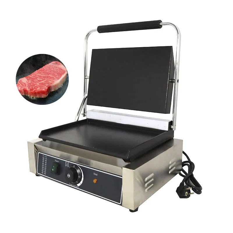 

Commercial electric cast iron contact sandwich Grill griddle Machine