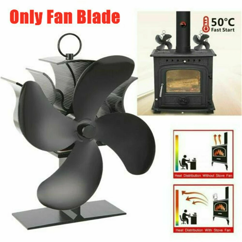 Heat Powered Stove Fan Blades ONLY Airflow 4-Blade Distribution Wood Fans Blade Gas Log Burners Fireplace Parts | Обустройство дома