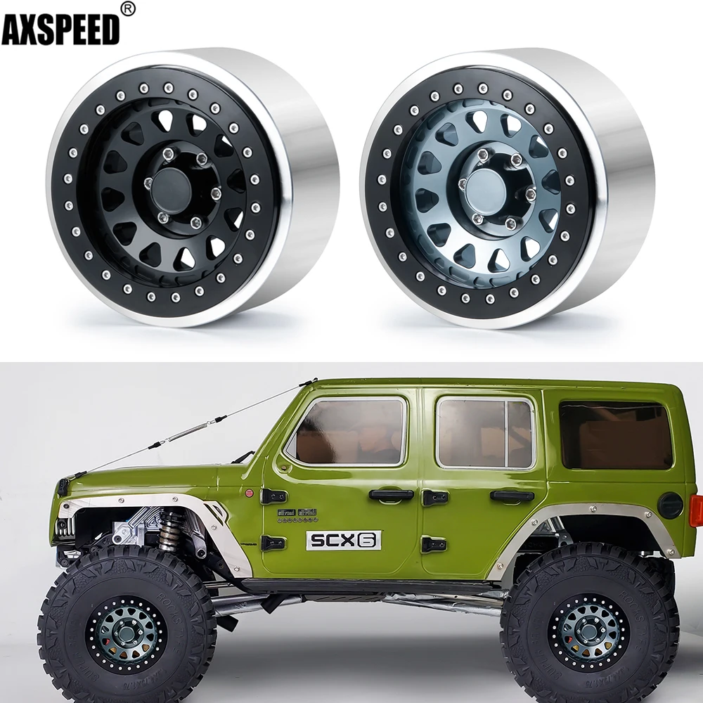 

AXSPEED 1/2/4PCS Metal Aluminum 2.9" Beadlock Wheel Hub Rim for 1/6 RC Crawler Car Axial SCX6 AXI05000 Upgrade Parts