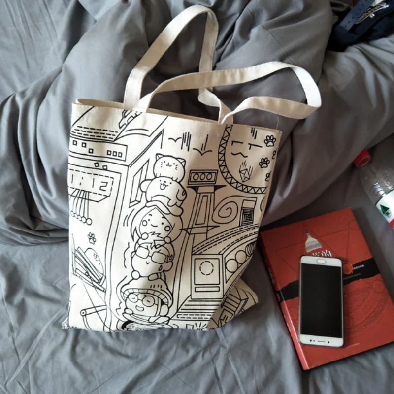 

Новая Корейская версия литературы и искусства Женская Холщовая Сумка Большая тканевая сумка студенческая сумка для покупок в студенческом стиле