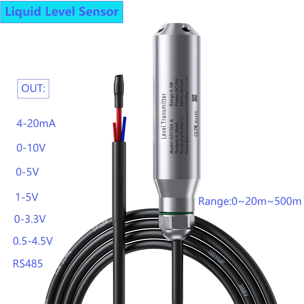 

Датчик уровня воды Vadias QDY30A 0-50 м 24В