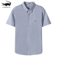 cartelo crocodile mens shirt short sleeve shirt business gentleman top2022 shirts men clothing