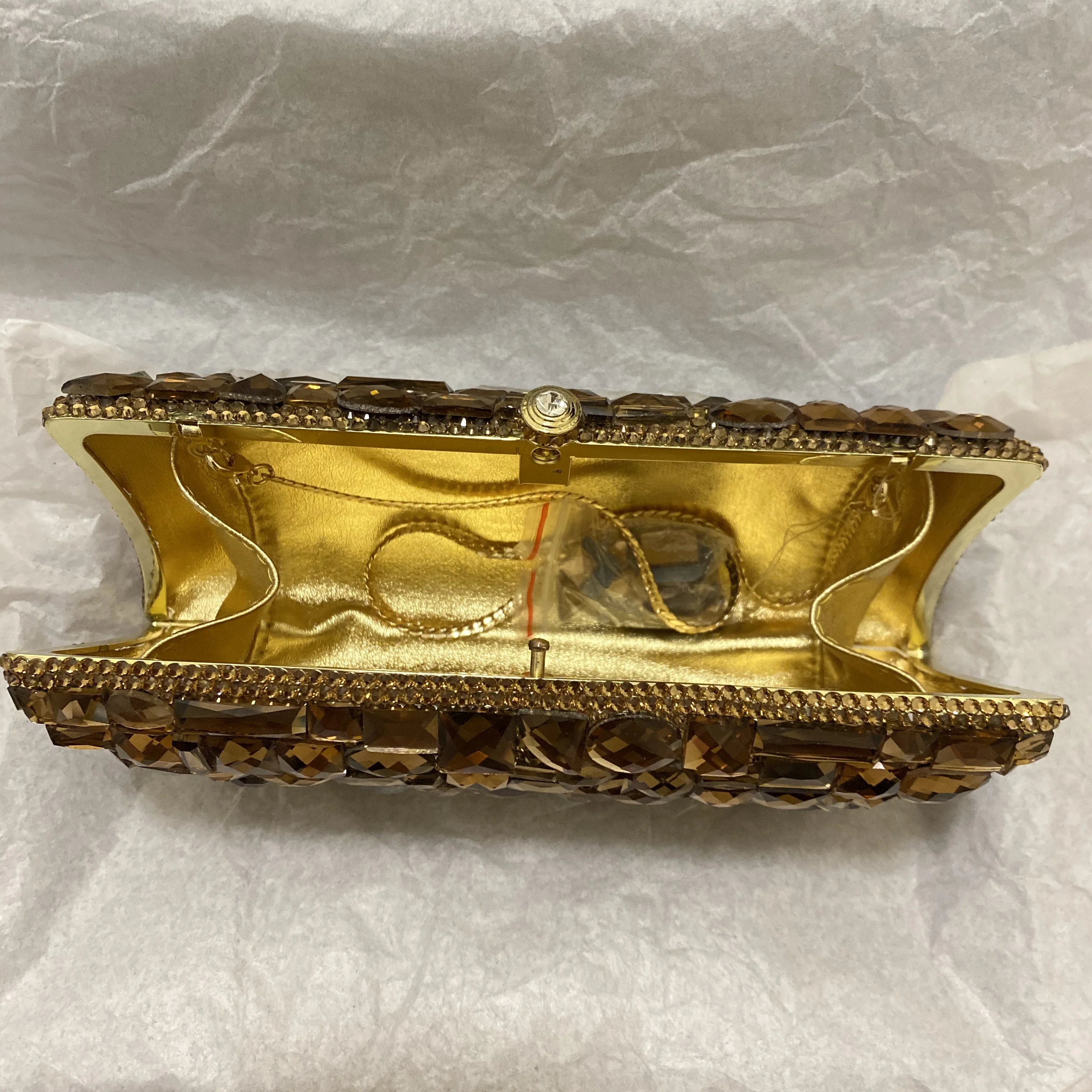 Женский Свадебный клатч с золотым стеклом и бриллиантами WHTUOHENG роскошный