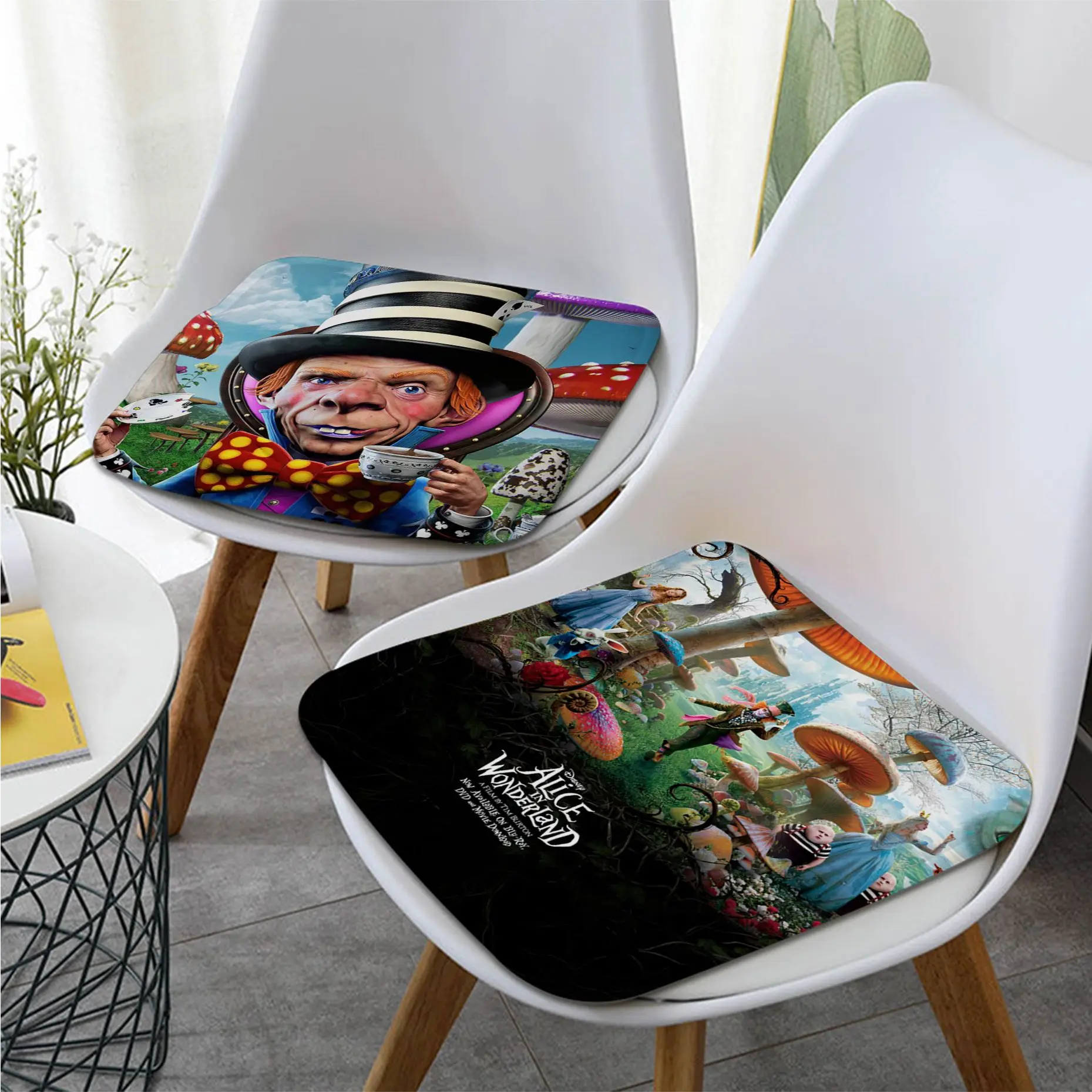 

Disney Alice In Wonderland Nordic Printing Plush Cushion Home Back Cushion Soft Comfortable 50x50cm Stool Seat Mat