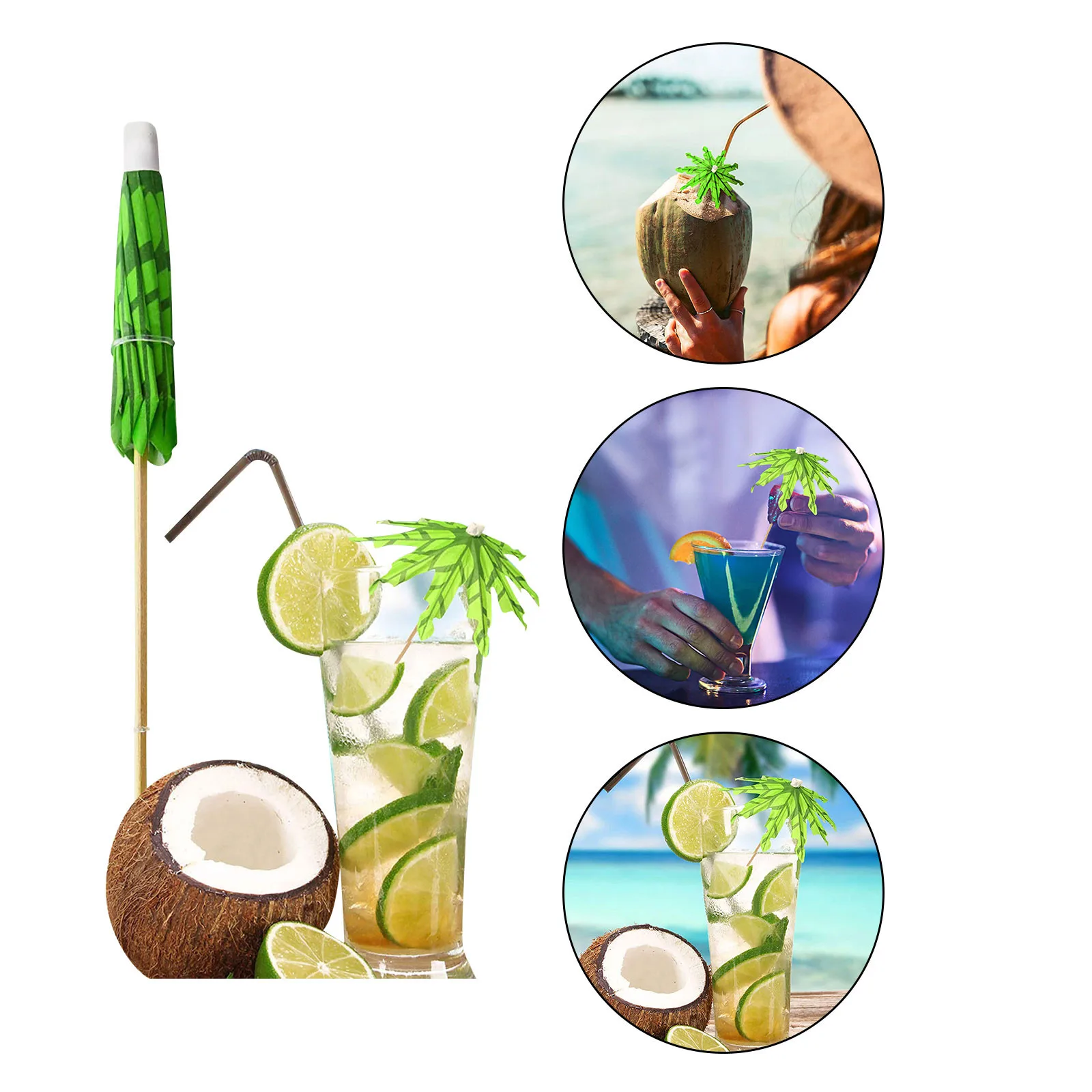 50 шт. бумажные зонтики из пальмы зубочистки Коктейльные Палочки зонтик для лета