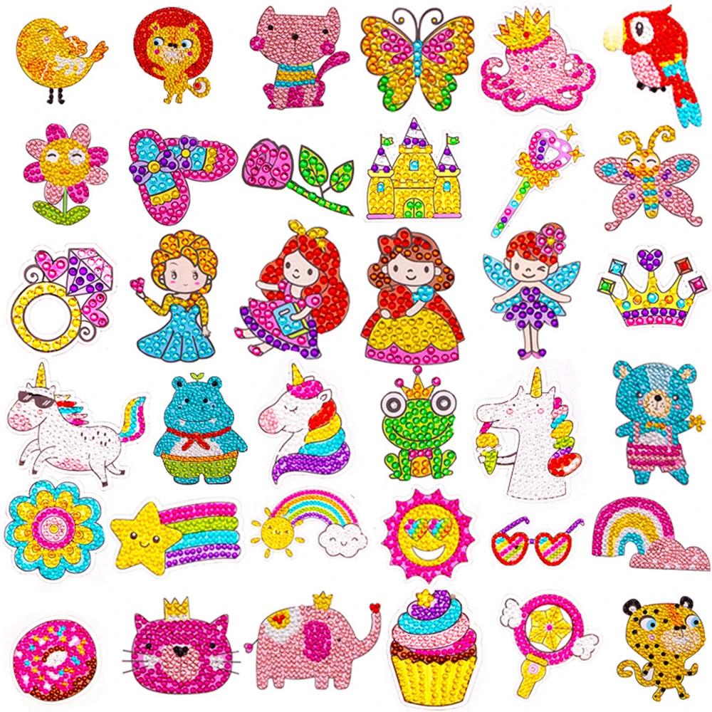 

Алмазная картина 5D «сделай сам», наклейки, Детский Рождественский подарок, мультяшный Художественный набор, начинающие, мозаичные наклейки...