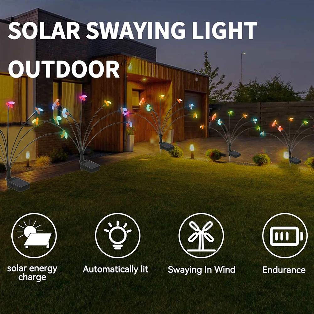

Solar Garden Lights 8 LED Solar Light Outdoor Garden Decoration Landscape Lights Firefly LED Light Yard Light Christmas Lights