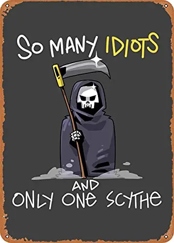 Grim Reaper I Хэллоуин винтажный вид металлический знак патент художественные принты