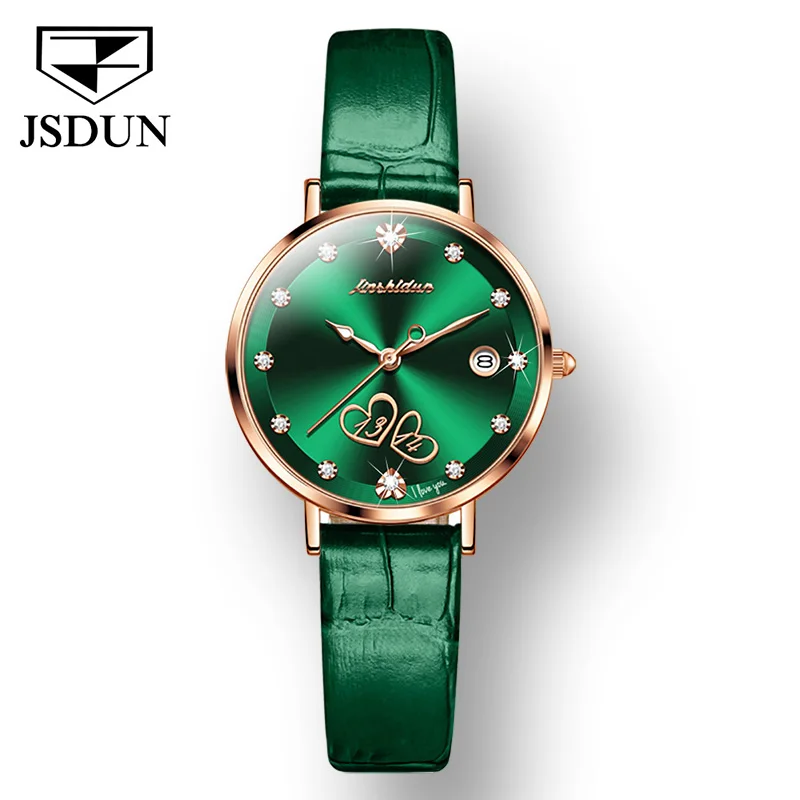 

JSDUN Fashion Quartz Women Wristwatch Import Machine Core Great Quality Genuine Leather Strap Waterproof Watch for Women