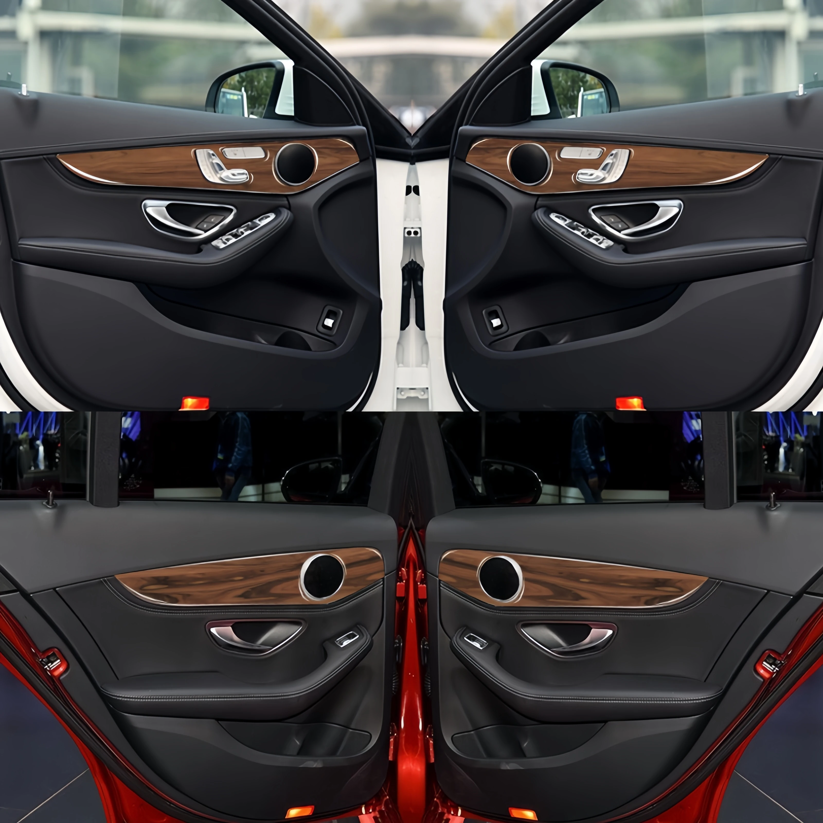 Для Mercedes W205 Benz GLC C Class 2014-2020 отделка для боковой двери под дерево полоса наклейка