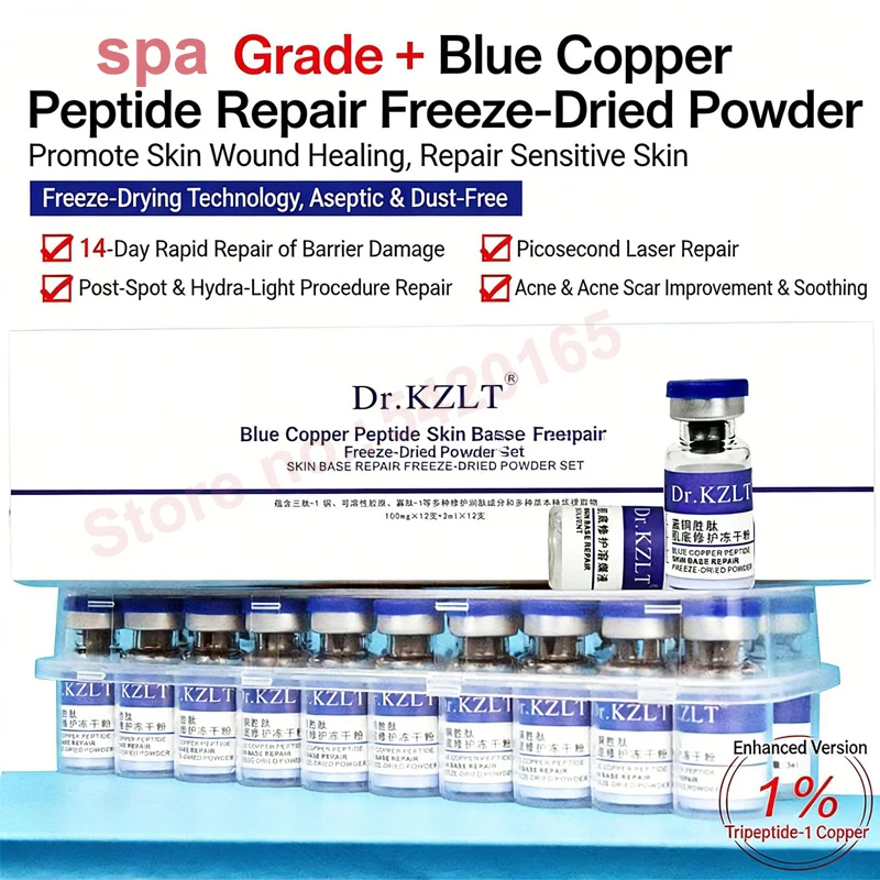 Фото Мощная сыворотка для восстановления кожи с пептидом GHK-CU Blue Copper Peptide способствует регенерации кожи и улучшает состояние кожи для более здорового цвета лица. №4