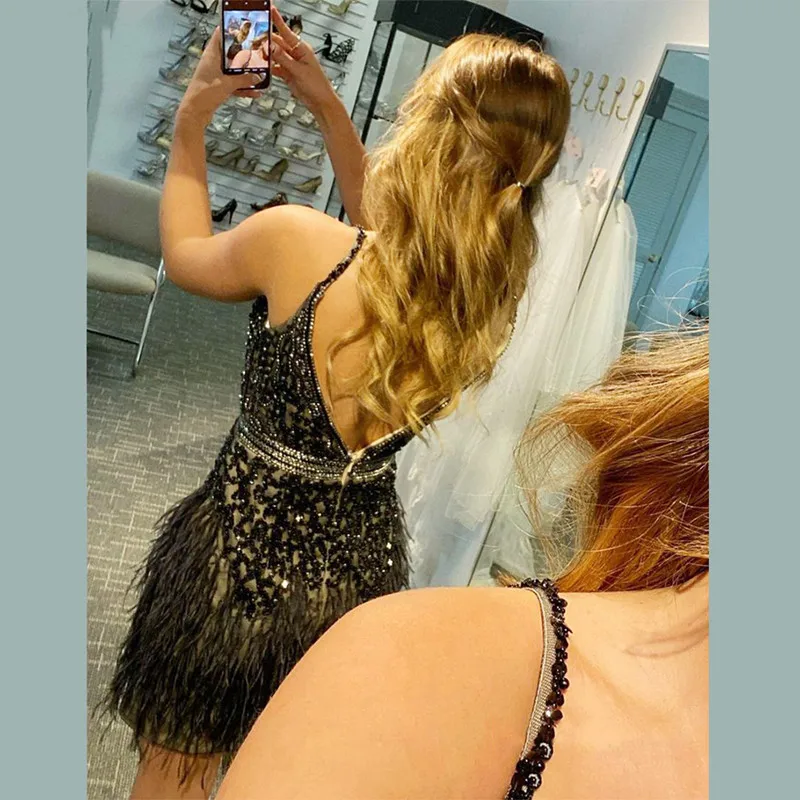 Платье-русалка без рукавов с блестками и бисером |