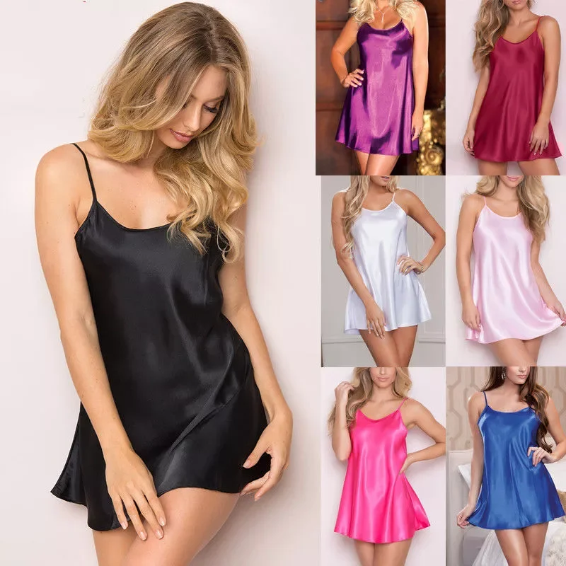 

Summer Women's Sleepwear Female Sexy Underwear Spaghetti Strap Nightgown Plus Size 7XL 8XL Rayon Nightdress Short Robe Dress
