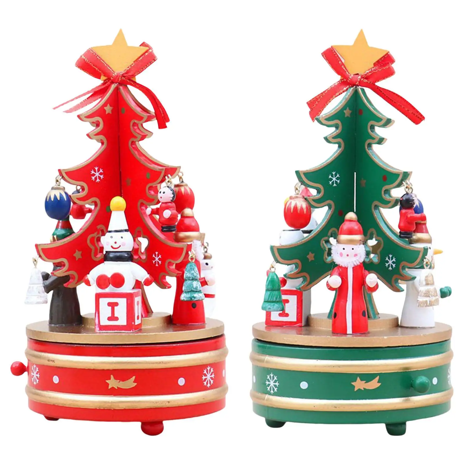

Music Box Rotatable Wood Musical Box Toy for Home Ornament Children Gift