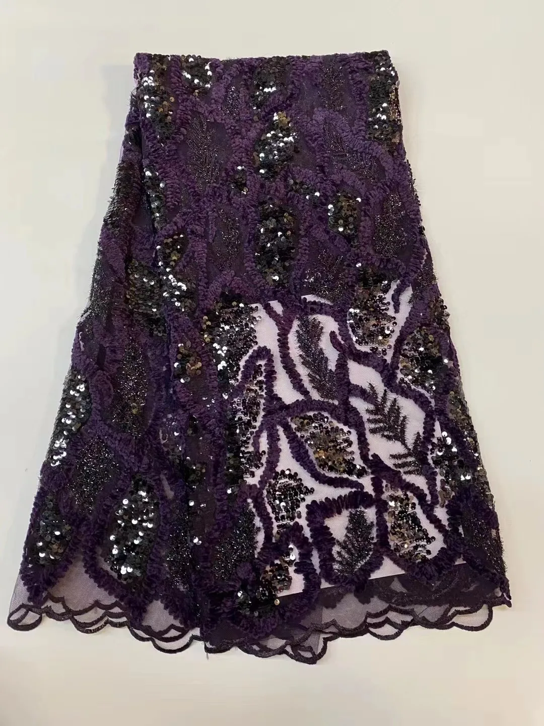 

New Arrival French Tulle Lace Fabric African Sequins Lace Fabric High Quality Nigerian Mesh Lace For Evening Party
