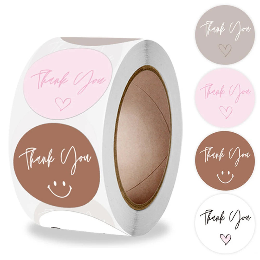 

500pcs Round Thank You Stickers for Envelope Seal Labels Gift Packaging decor Birthday Party Scrapbooking Stationery Sticker