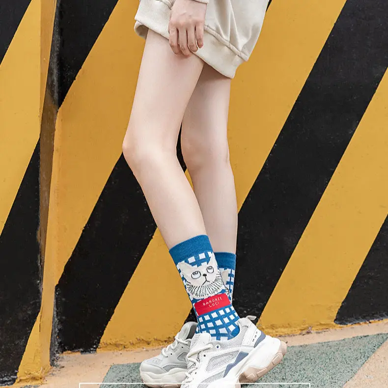 3 шт./компл. носки Kawaii для мужчин и женщин хлопковые Ретро стиль длинные с героями