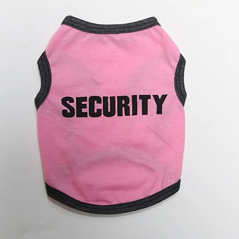 Pet Clothing Dog Clothes Fashion Foreign Trade Single Printed Security Guard Small Dogs Vest Black Pink Spring and Summer New | Дом и сад