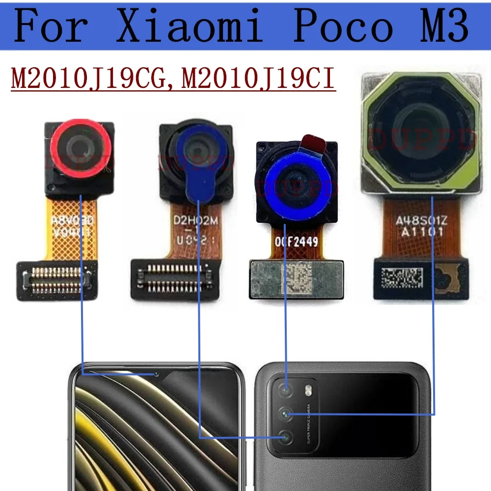 Передняя задняя камера для Xiaomi Mi Poco M3 M2010J19CG M2010J19CI передняя часть небольшой модуль
