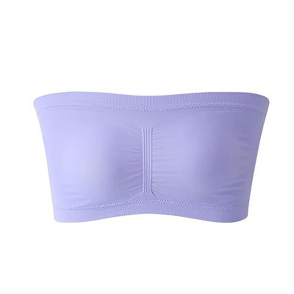 

Female Wrap Chest Sports 1 Pcs Breathable No Steel Ring Non-slip Nylon Skin-friendly White Pink Purple Gray Black