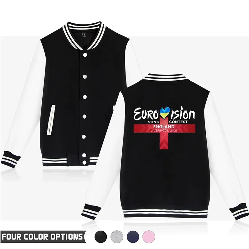 Бейсбольная куртка Eurovision Merch с V-образным вырезом женская зимняя уличная одежда в
