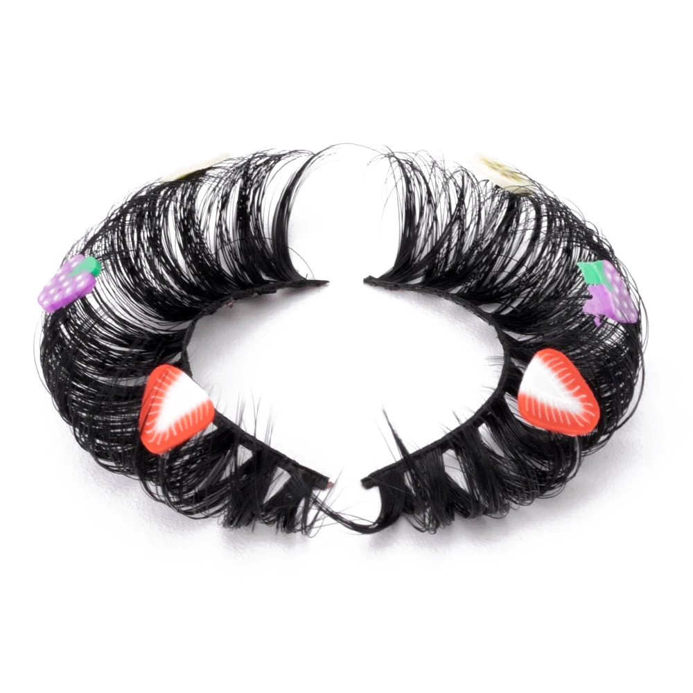 

Yiernuo 1 Pair Fruit eyelash For party Special Full Strip Makeup Charming Strawberry Orange Pitaya False Eyelashes