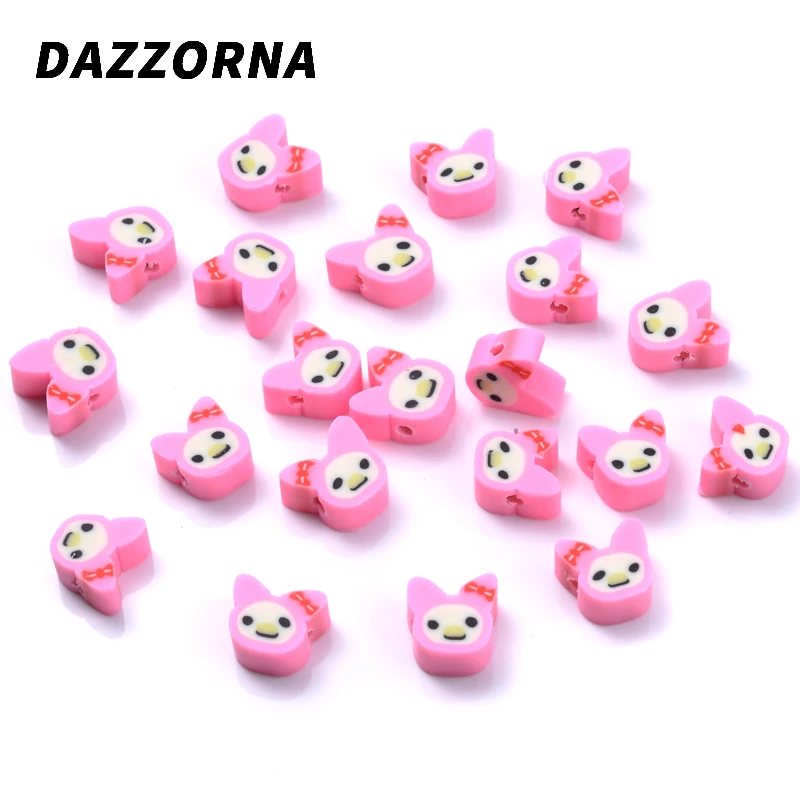 

50Pcs/Pack Cute Cartoon Shape Loose Spacer Beads Polymer Clay Beads For Jewelry Making Diy Bracelet Charms Handmade Accessories