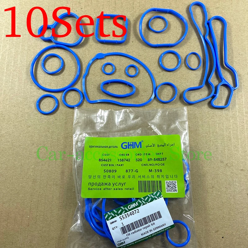 

10Sets Cooling System Oil Cooler Gasket Seals Silica Gel Blue 2724577 For Chevrolet Cruze Sonic Orlando Astra Zafira 55354072