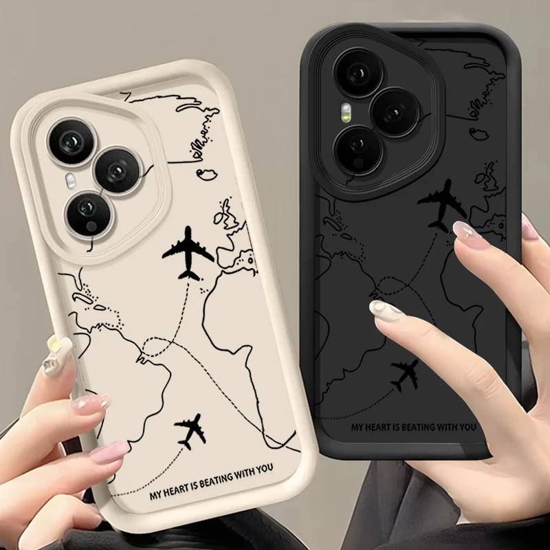 Фото Мягкий чехол из ТПУ с рисунком Air Route для Honor 400 Pro 200 Pro X8c X9c Smart X6a X6b X6c Magic7 Lite, силиконовый защитный чехол №2