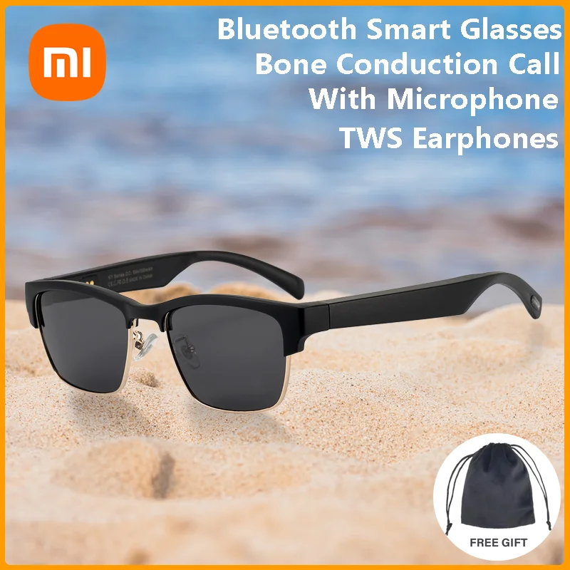 

Умные Bluetooth-очки Xiaomi Youpin 2022, TWS-наушники с костной проводимостью, наушники, спортивные музыкальные очки, солнцезащитные очки с микрофоном