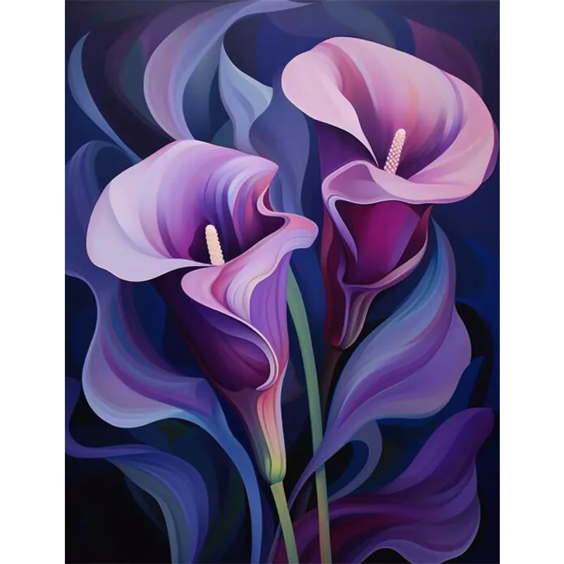 Алмазная живопись AB алмазная фиолетовые лилии Набор для вышивки настенное