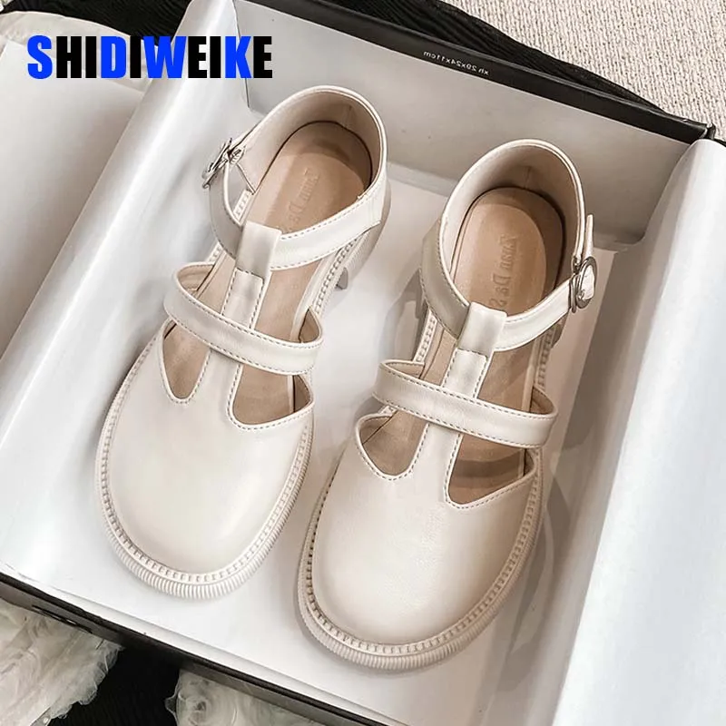 

Chunky Demonia Thick Sole Shoes Gothic Patent Leather Round Toe Platform Lolita Mary Jane Flats Women Classics Fashion Loafers
