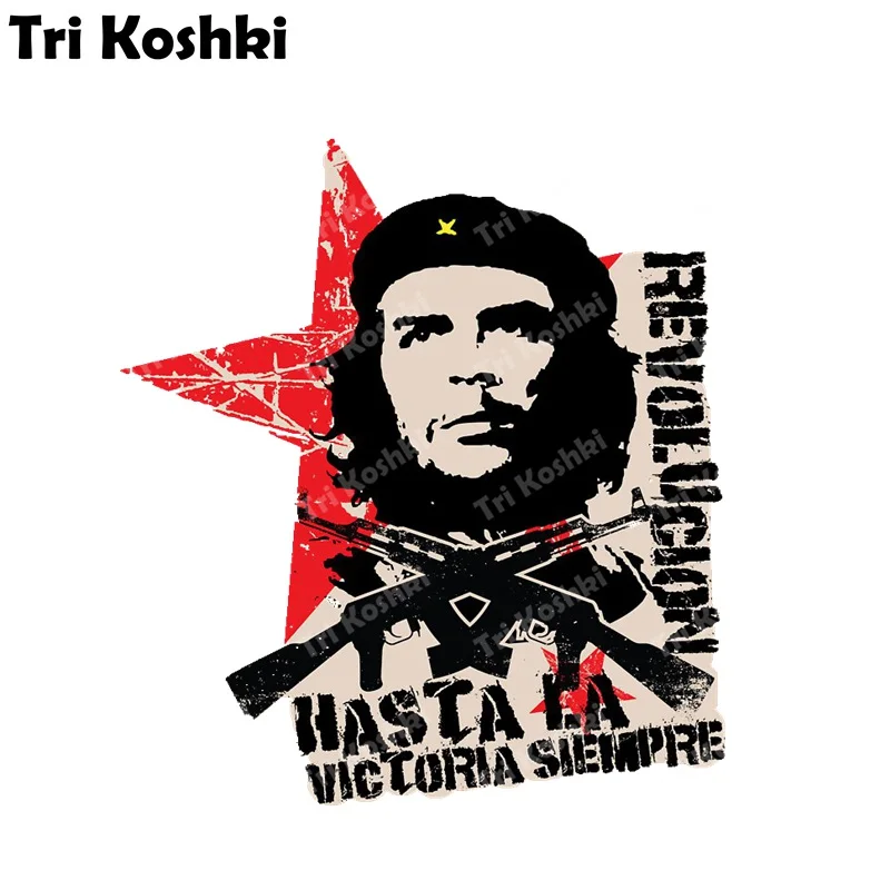 

Tri Koshki KCS615 Che Guevara Revolucion Hasta Victoria Siempre Car Stcker ПВХ наклейки Наклейка на автомобильный бампер ноутбук настенная дверь