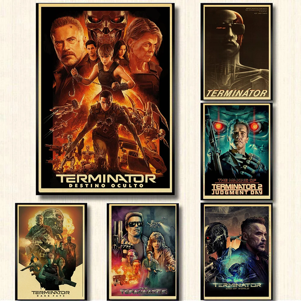 

Постер The Terminator, классический фильм, Ретро наклейки на стену, картина, украшение для дома, коллекция картин