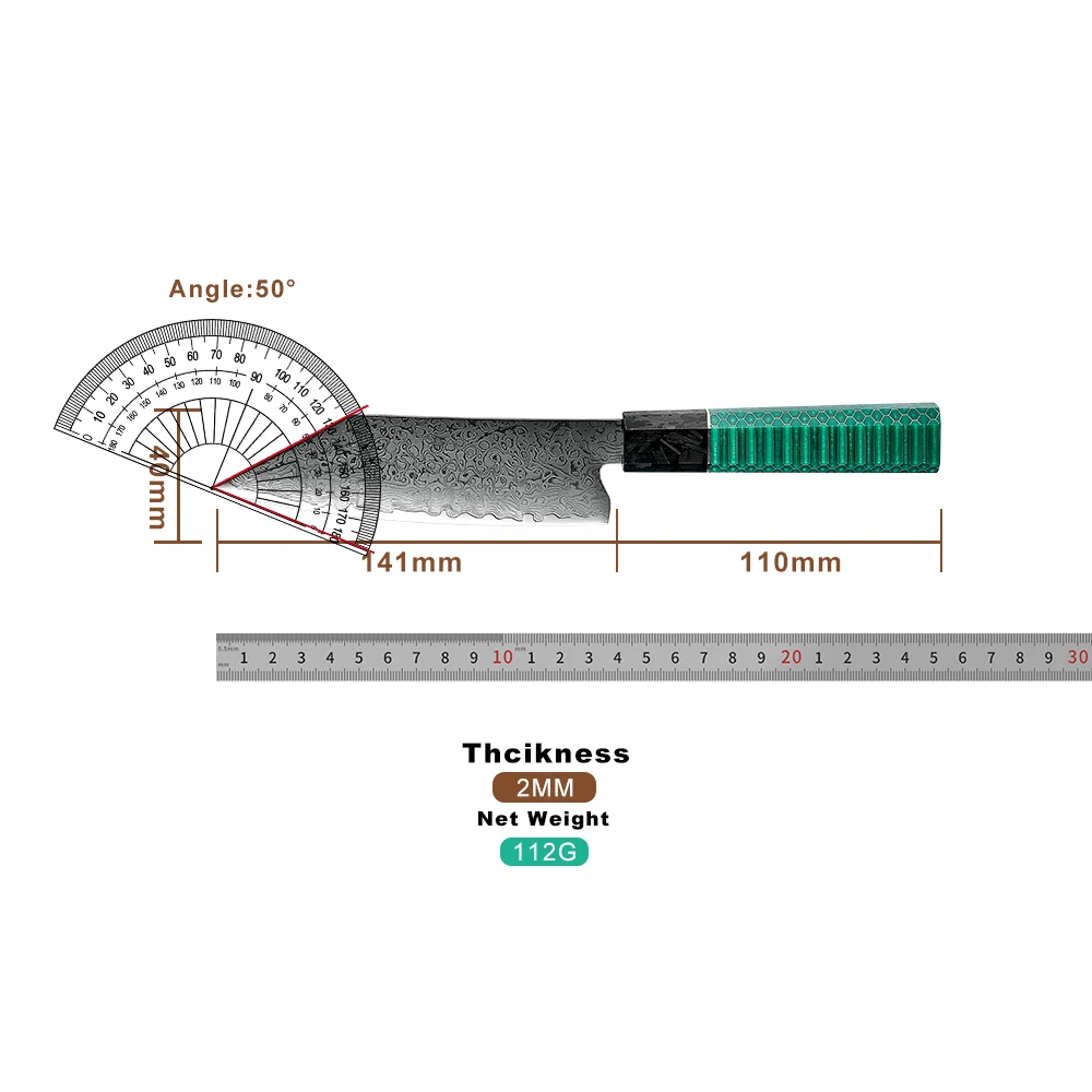 Профессиональный кухонный нож Grandsharp 5 дюйма искусственная японская Дамасская