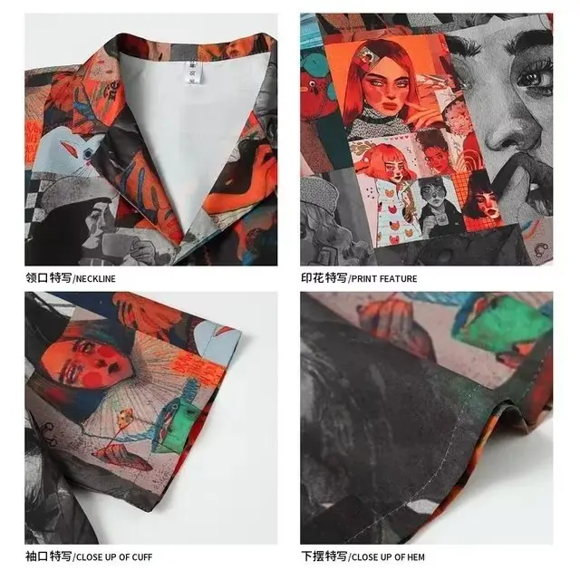 Y2K Летняя новая рубашка с коротким рукавом в гавайском стиле для мужчин West Cowboy