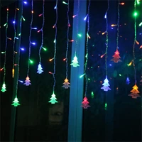 led icicle xmas tree lamp fairy curtain string lights garland christmas lights decor for room home wedding party window decor