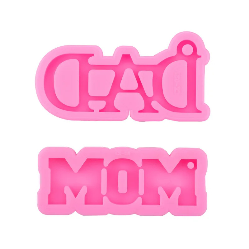 

MOM Mother's Day DAD Father's Day Key Chain Hanger Capital English Letter Combination Sign Accessories Silicone Mold