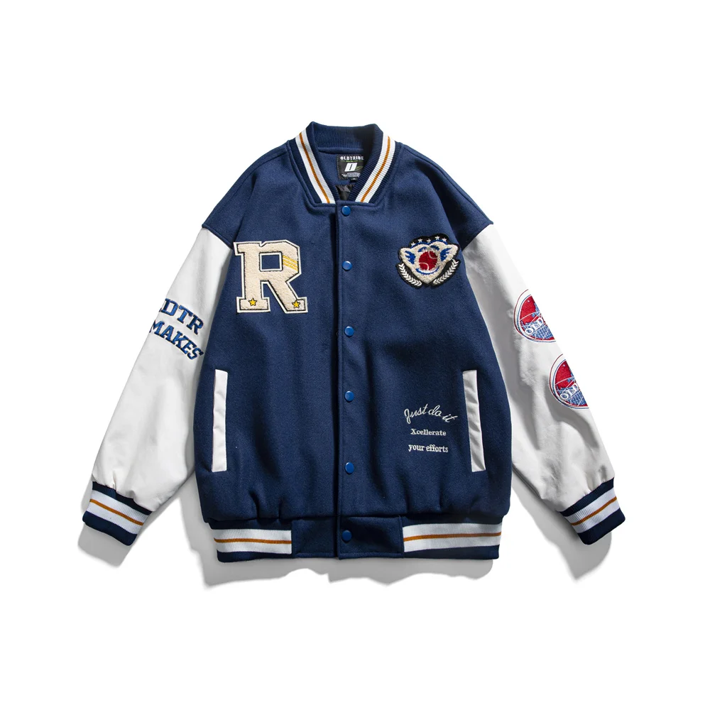 

Куртка-бомбер мужская с нашивкой в виде сердца, повседневная мешковатая уличная одежда в стиле Харадзюку, верхняя одежда в стиле хип-хоп, па...