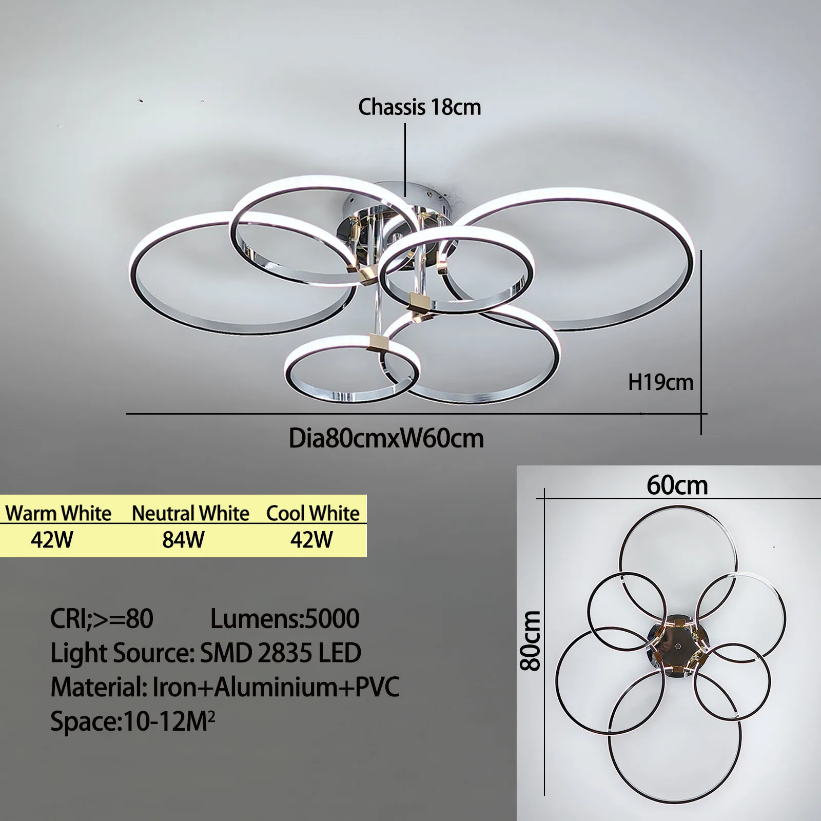 

FANPINFANDO Золотая/Хром LED люстра 4-6 колец