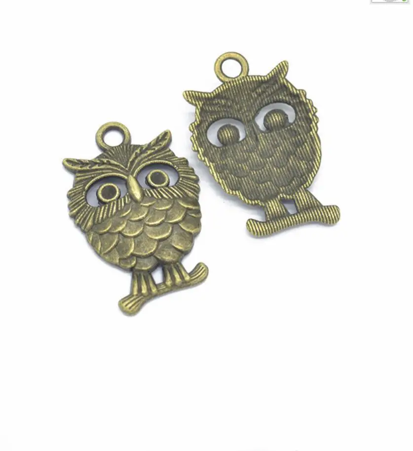 

30pcs alloy Tibetan Silver Plated owl Charms Pendants for Jewelry Making DIY Handmade Craft 33*23mm F0696