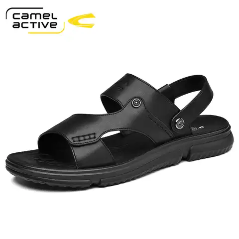 Мужские сандалии на плоской подошве Camel Active, коричневые повседневные пляжные сандалии из натуральной кожи, обувь для улицы, для лета, 2022