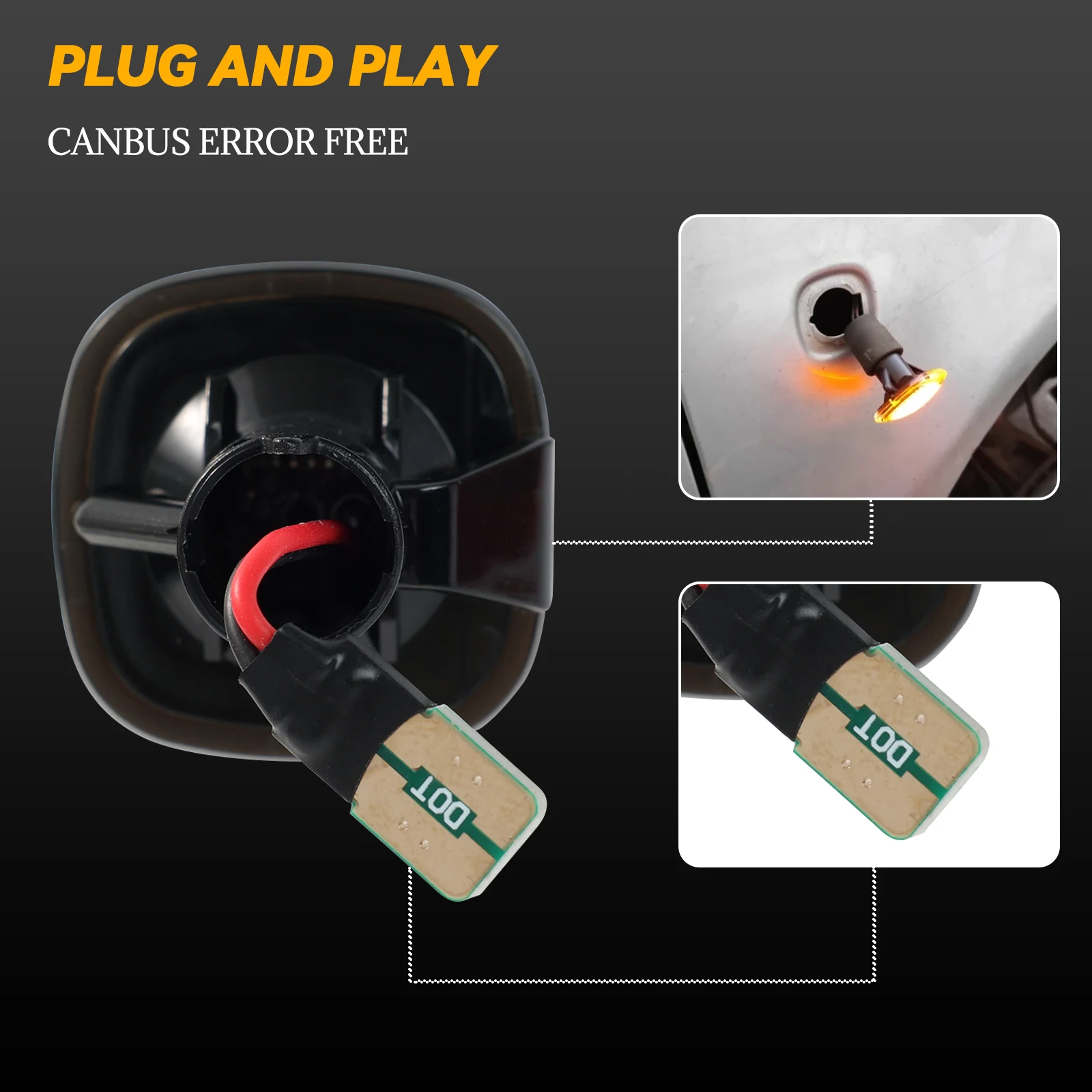 Дымовой светодиодный боковой габаритный фонарь динамический указатель поворота