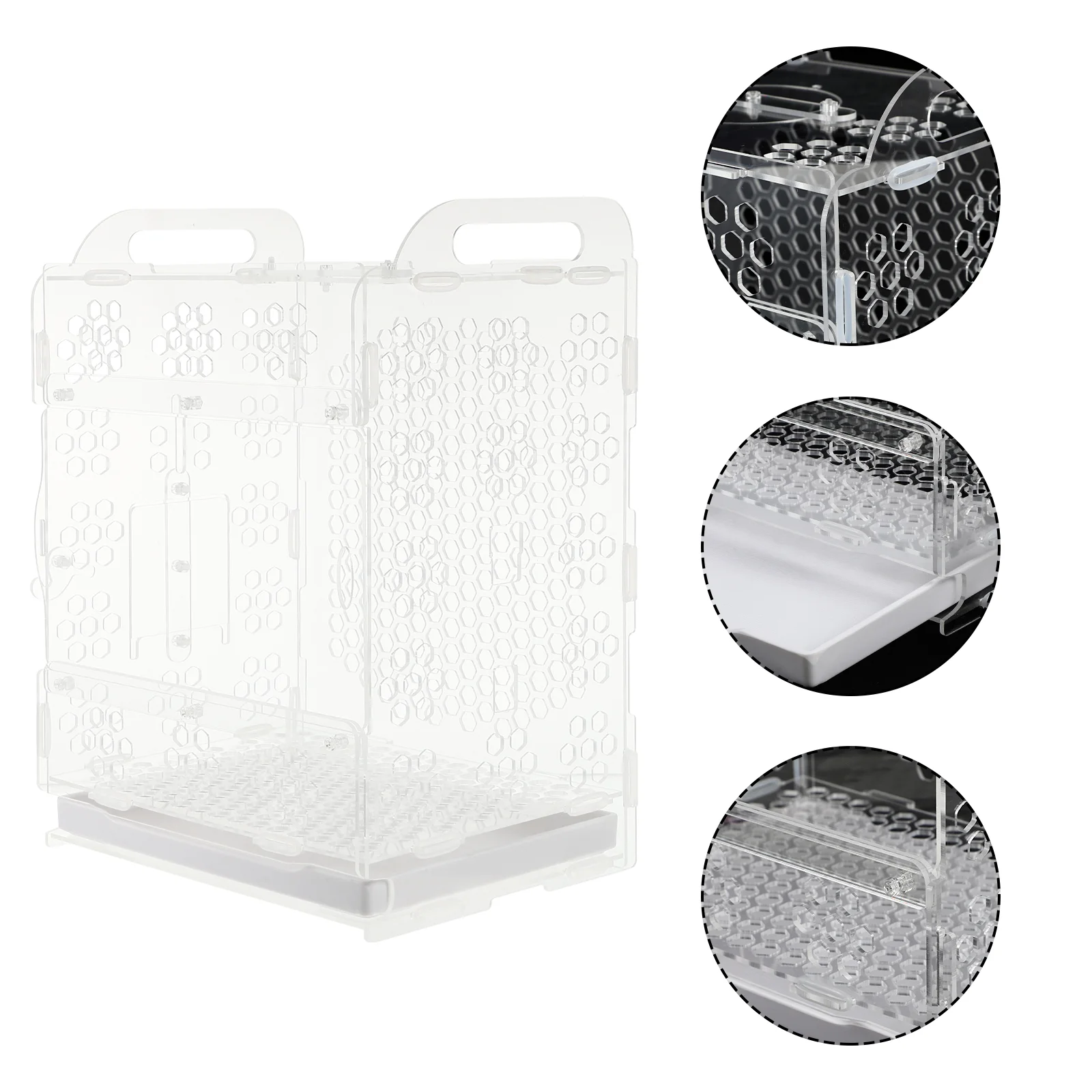 

1pc Bird Cage Fine Durable Parrot Feeding House Bird House With Tray Acrylic Bird Cage