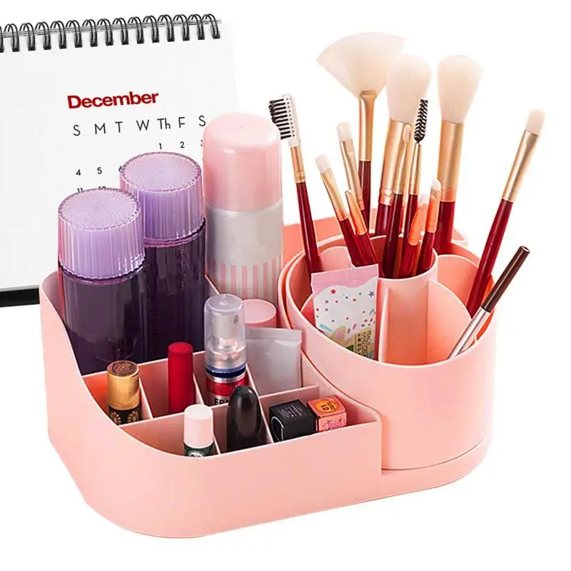 

Rotating Makeup Case Spinning Lipstick Makeup Box With 17 Compartments Desk Organization Bathroom Drawers Home Supplies For