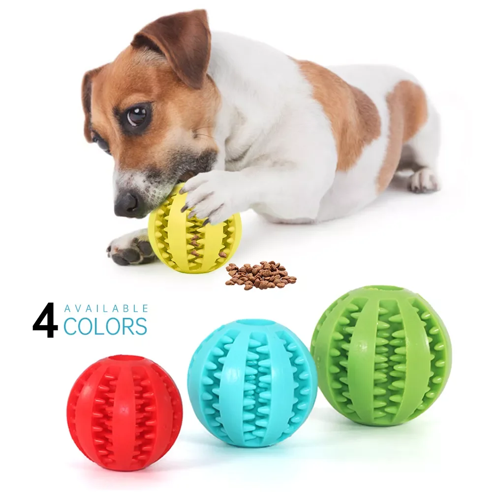 

Soft Pet Dog Toys Toy Funny Interactive Elasticity Ball Dog Chew Toy For Dog Tooth Clean Ball Food Extra-tough Rubber Ball Dog