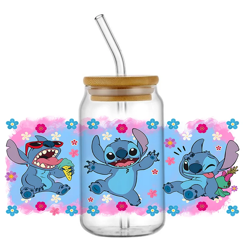 Фото Наклейки Funko с мультяшными рисунками LOVE для стеклянных стаканов, УФ-печать, долговечные клейкие этикетки, наборы для самостоятельного изготовления наклеек для посуды для напитков №5