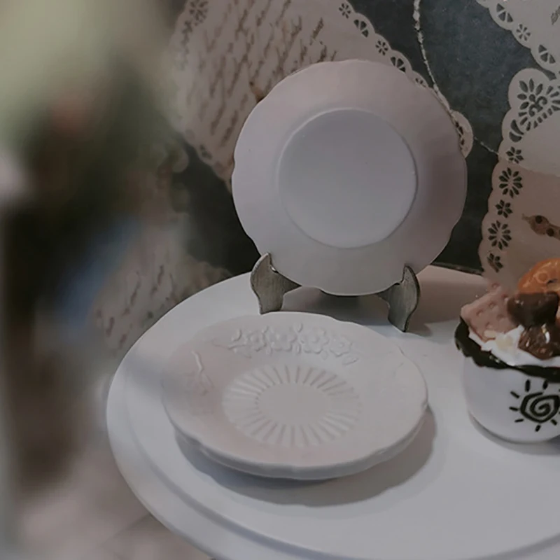 Милая Мини миниатюрная круглая фотомодель кухонная мини-тарелка с рисунком для