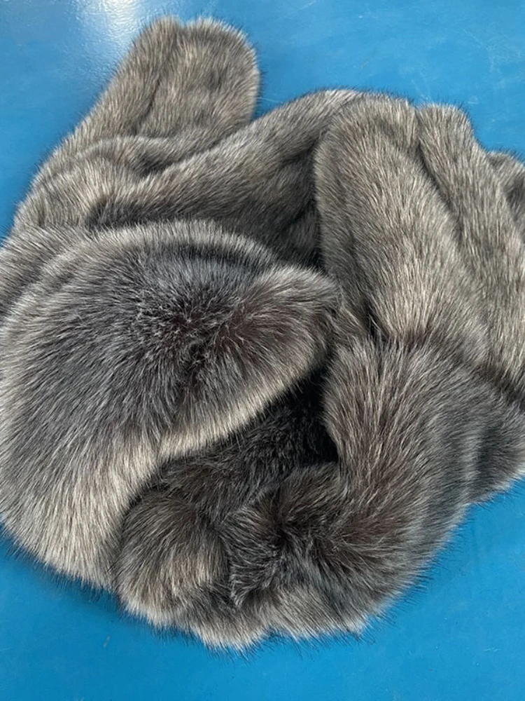 Fashion Long Sleeve Faux Fox Fur Hooded Coat Women 2022 Winter Elegant Ladies High Street Short Coats Casual Outwear